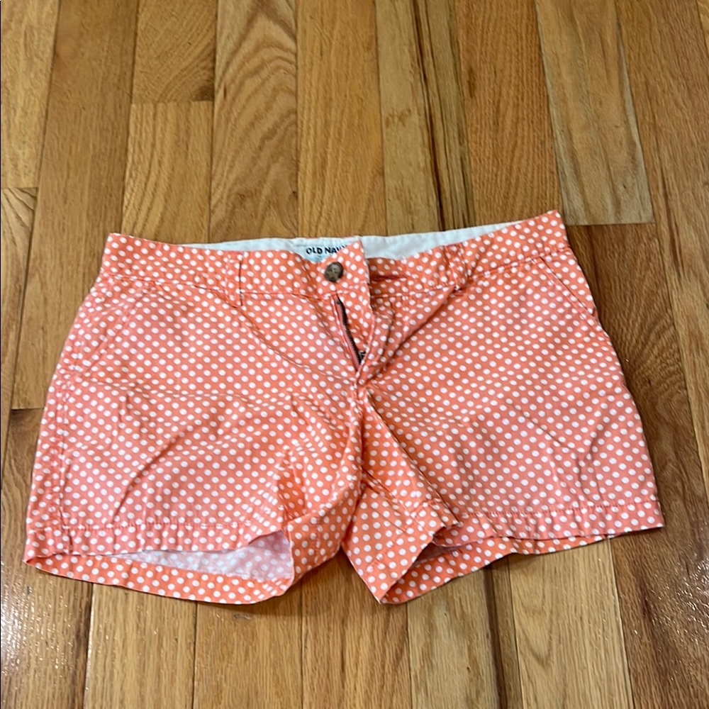 Old Navy High Waist Orange and White Shorts
